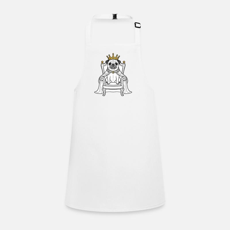 Royal Pug on Throne Children's Apron