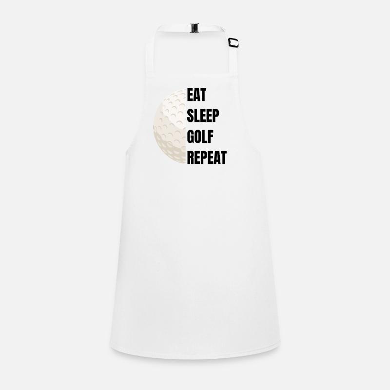 Eat Sleep Golf Repeat – Golfslogan Schürze für Kinder
