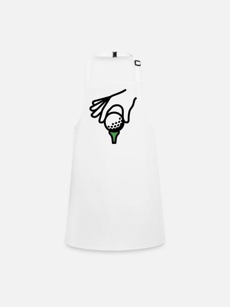 Golfball Abschlag Tee Golfsport Golfclub Golfer - Schürze für Kinder - Weiß - Vorne
