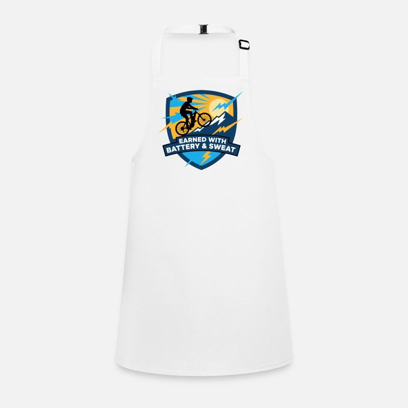 Earned With Battery & Sweat MTB Badge Children's Apron