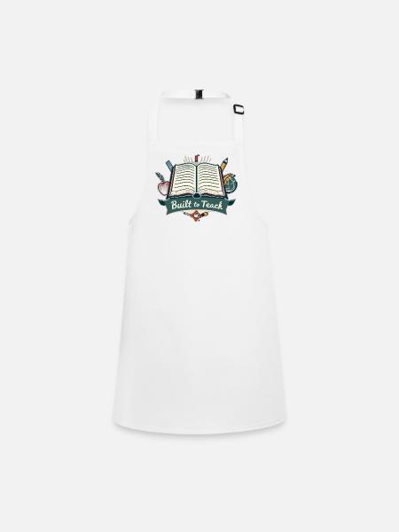 Built to Teach Teaching Motif: Book & Globe - Children's Apron - white - Front