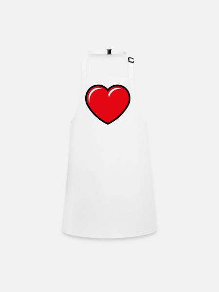 Herz / Herzchen (Liebe / Symbol / 3C) - Schürze für Kinder - Weiß - Vorne