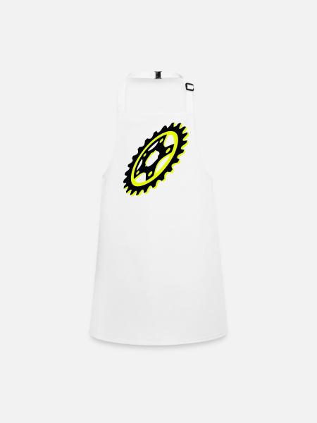 Bicycle Chainring Graphic - Children's Apron - white - Front