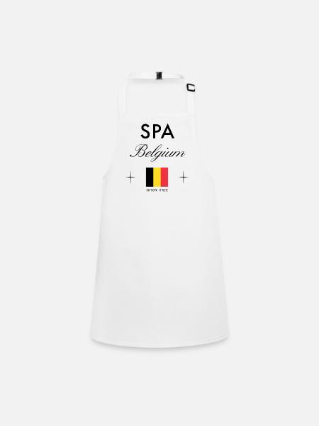 Spa Belgien Koordinaten Reise Souvenir - Schürze für Kinder - Weiß - Vorne