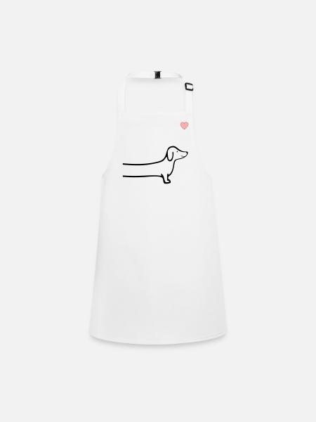 Chiens Cœur de teckel - Tablier Enfant - blanc - Devant