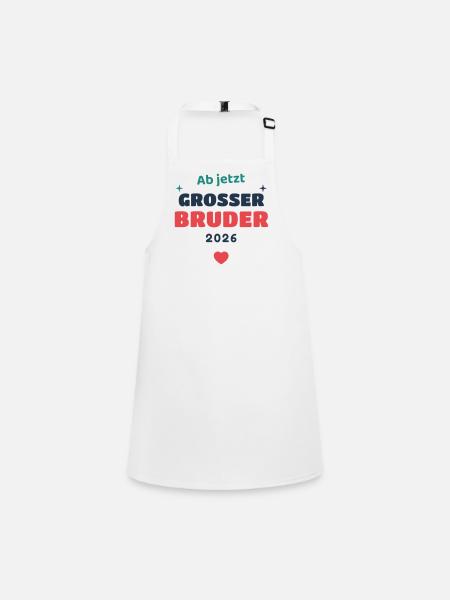Einschulung 2026 Bruder - Schulkind Geschenk Schul - Schürze für Kinder - Weiß - Vorne