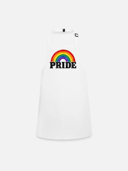 Pride Rainbow Lettering CSD Saying LGBT - Children's Apron - white - Front