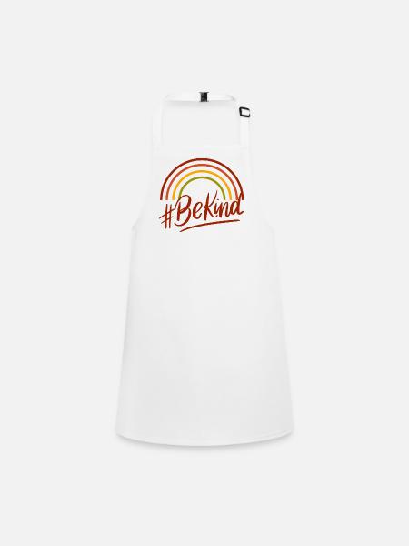 BeKind Rainbow Script Tee - Schürze für Kinder - Weiß - Vorne