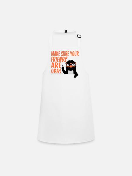 Make Sure Your Friends Are Okay Pinguin Nerd Geek - Schürze für Kinder - Weiß - Vorne