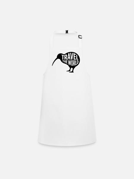 Kiwi Vogel Travel The World – Funny Travel - Children's Apron - white - Front