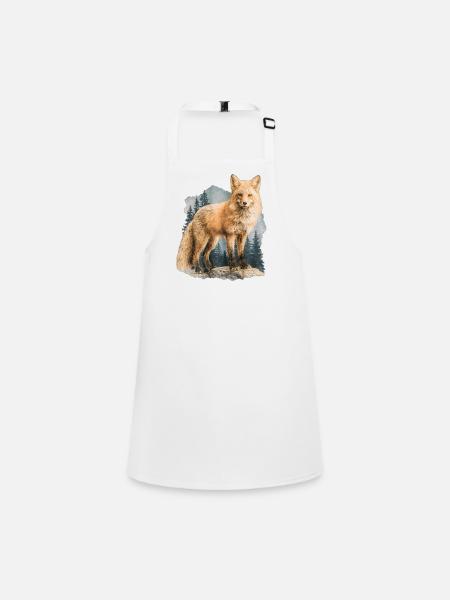 Fox Vintage - Children's Apron - white - Front