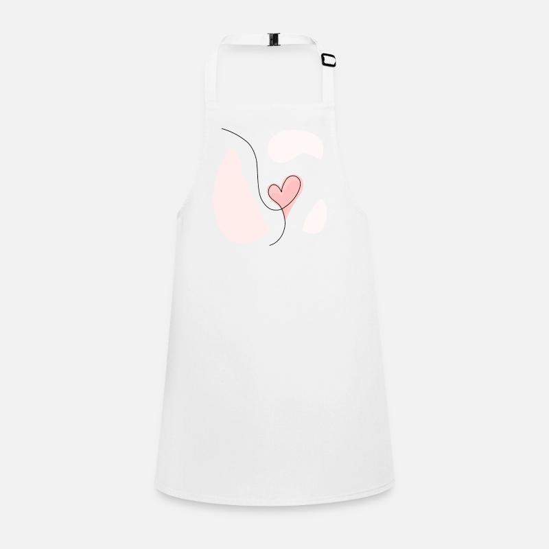 Abstract heart line drawing Children's Apron