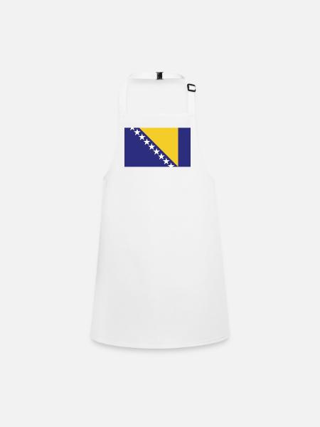 Bosnien H National Flagge - Schürze für Kinder - Weiß - Vorne
