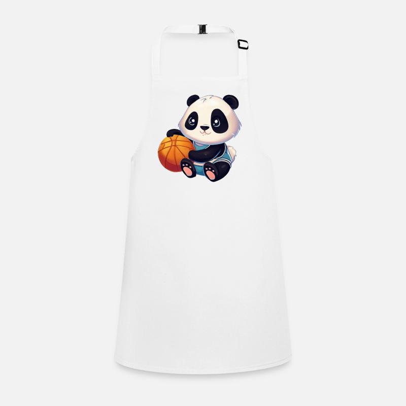 Panda mignon assis et tenant un ballon de basket Tablier Enfant