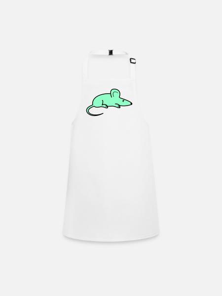 Silhouette de souris menthe - Tablier Enfant - blanc - Devant