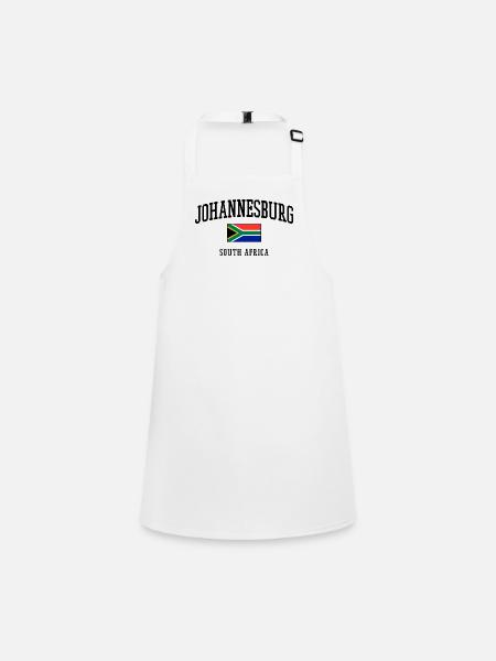 Johannesburg Flagge Südafrika Städte Design - Schürze für Kinder - Weiß - Vorne