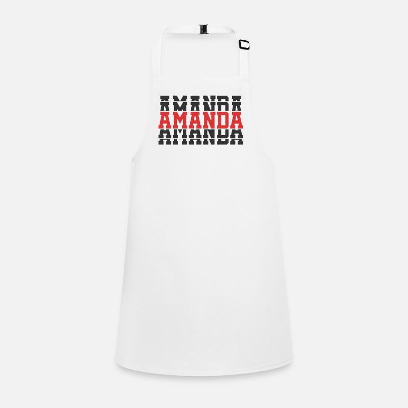 Amanda T-Shirt T-Shirt Geschenkidee gestapelter Text Schürze für Kinder