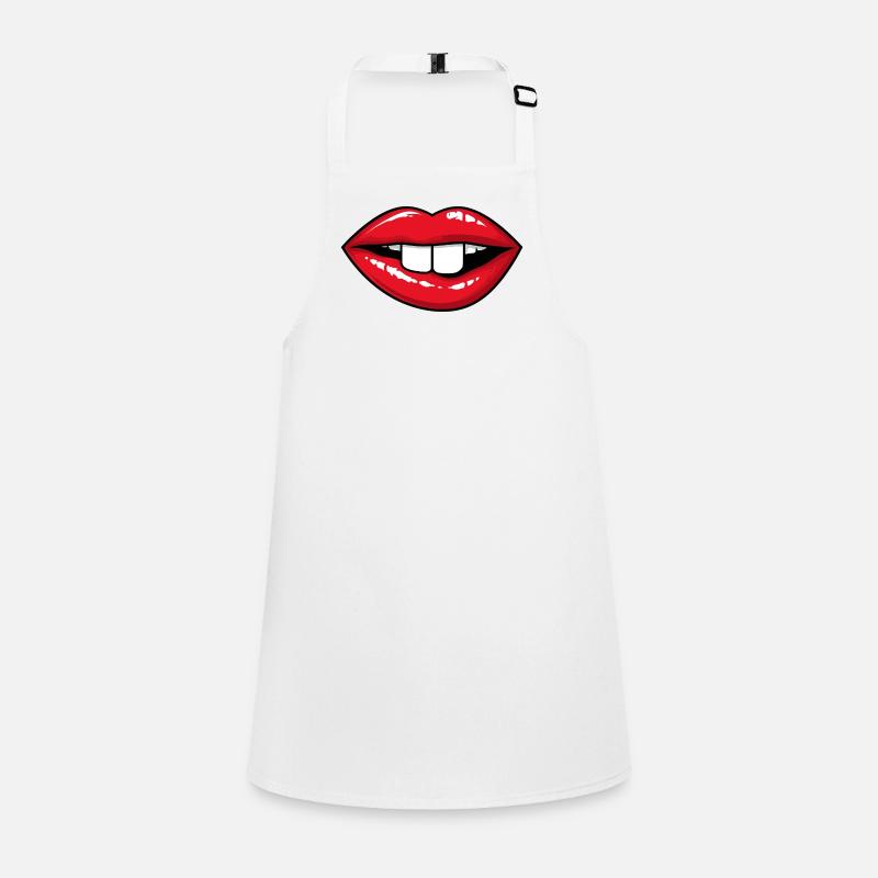 Red lips with rabbit teeth Children's Apron
