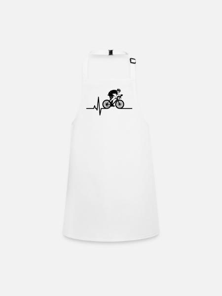 Road Bike Heartbeat ECG - Children's Apron - white - Front