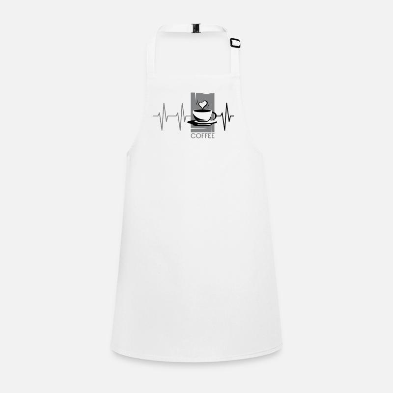 pulse coffee café heartbeat coffee love icon Children's Apron