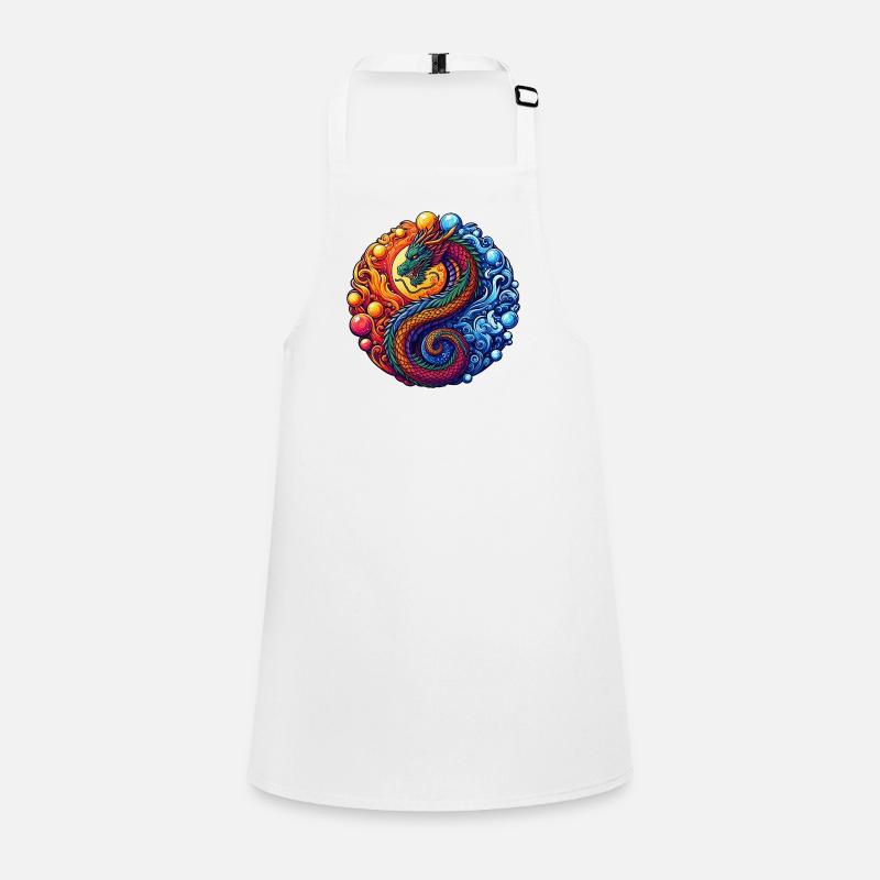 Vibrant Yin Yang Dragon Children's Apron
