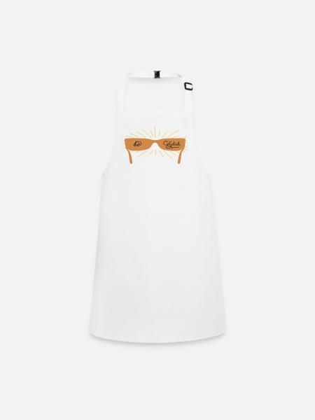be stylish mit einer Sonnenbrille - Schürze für Kinder - Weiß - Vorne