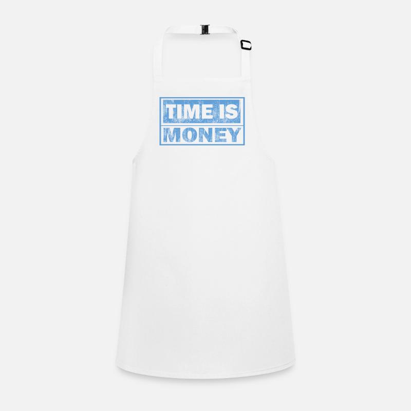 Le temps est de l’argent – Texte bleu Tablier Enfant