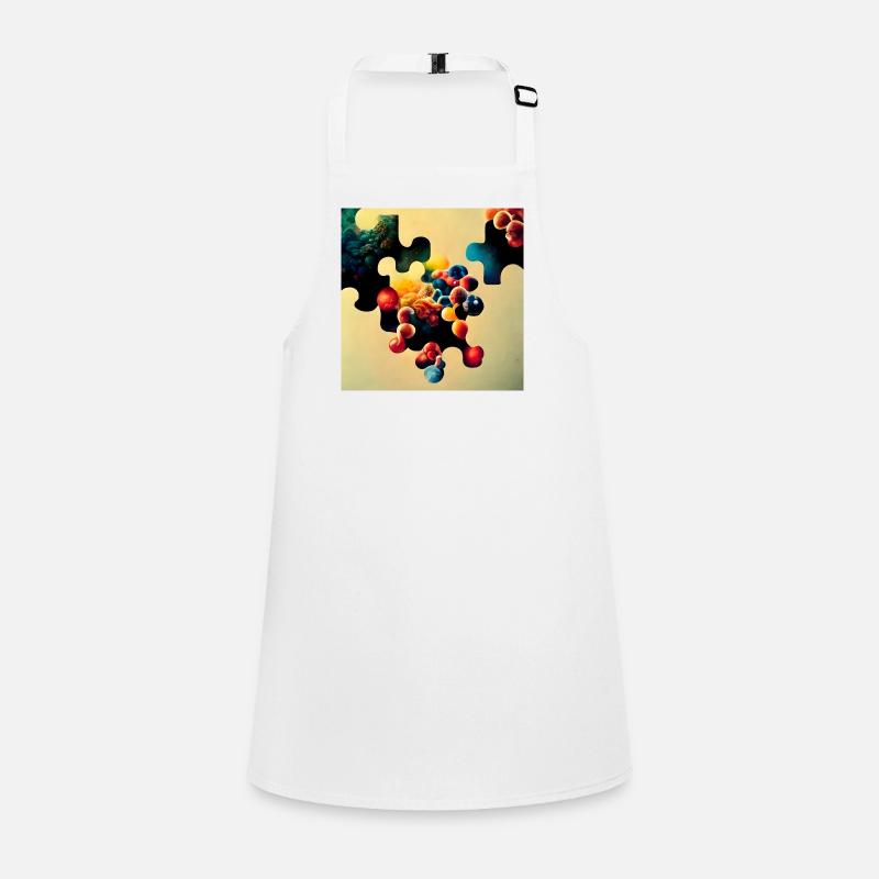 Puzzle motif with molecules Children's Apron
