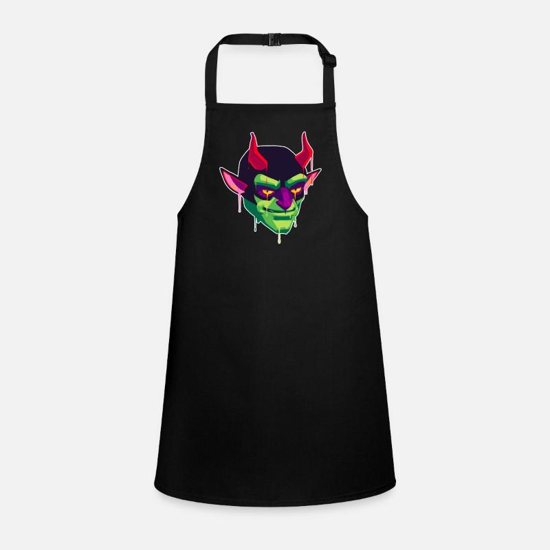 A Beautiful and Creepy Devil and Satan Design Children's Apron