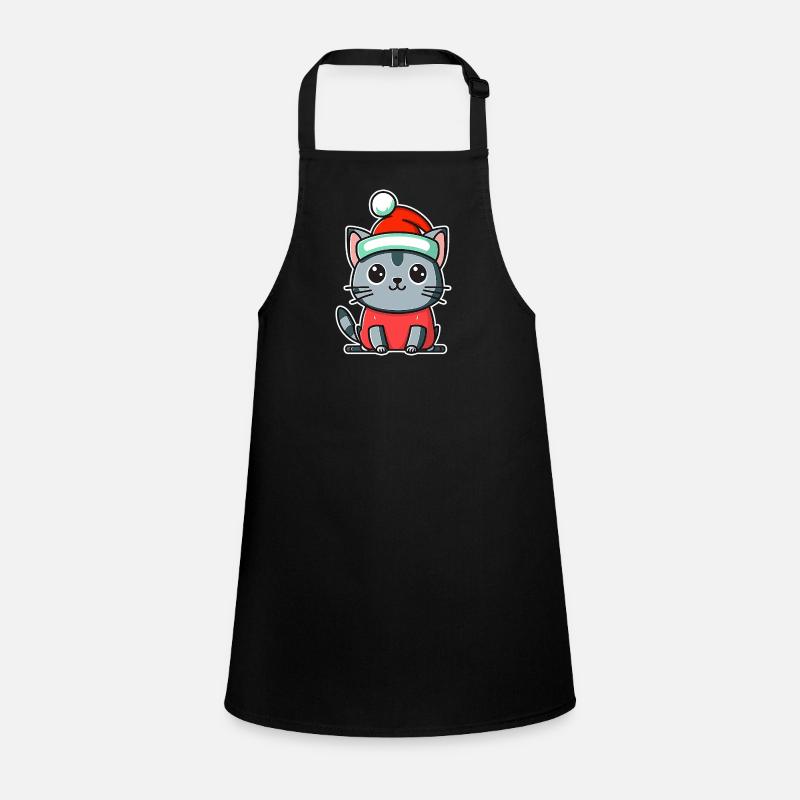cat wearing Xmas hat Children's Apron