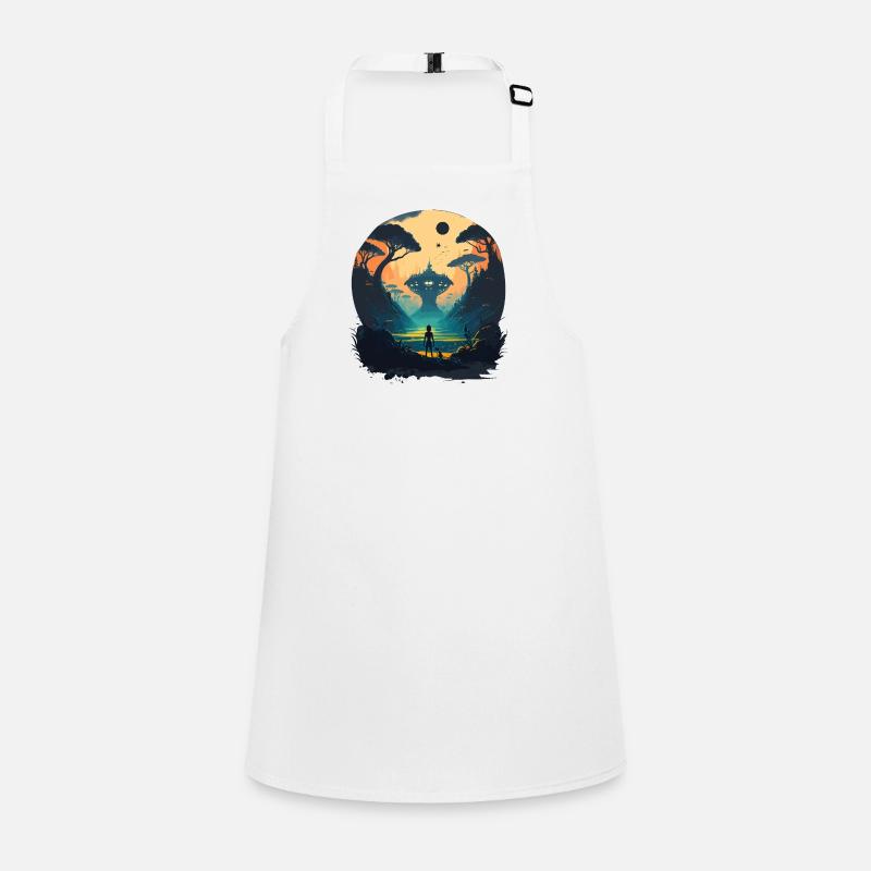 green alien space Children's Apron