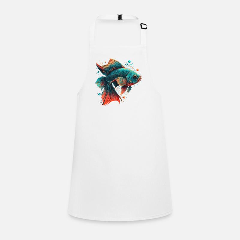 Red Blue Fish Children's Apron