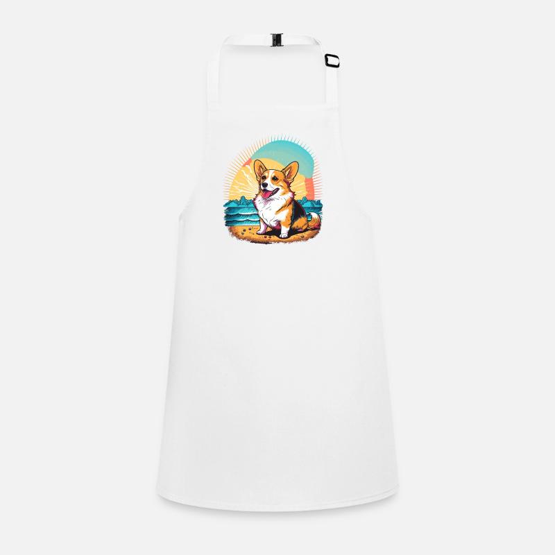 Corgi à la plage Tablier Enfant