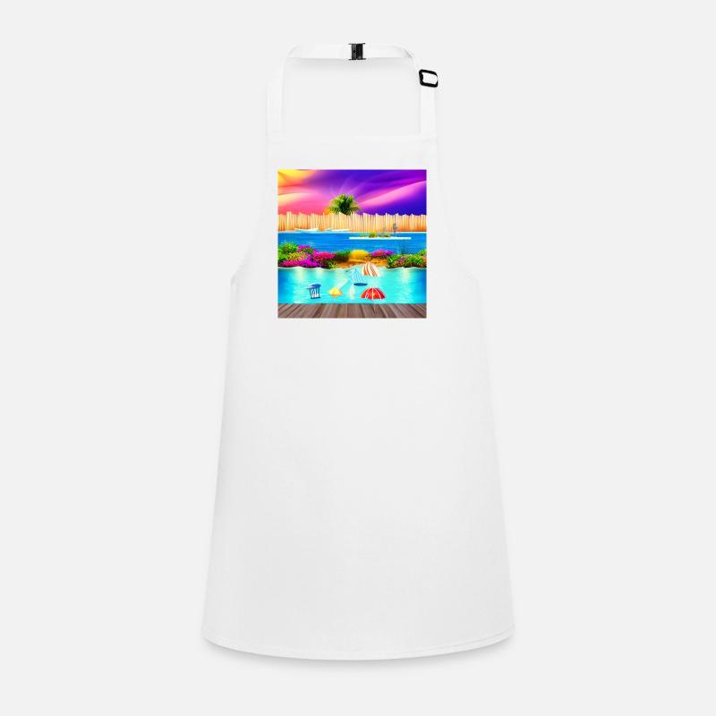 sunny vacation at sea side Children's Apron