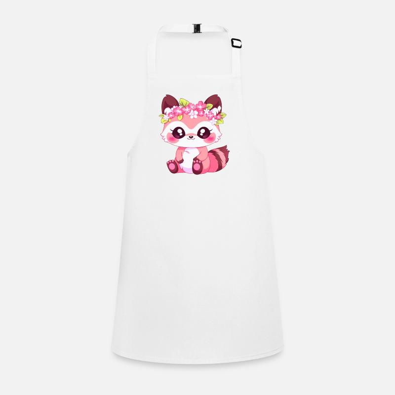 Pink Girly Waschbär mit Blumen Schürze für Kinder