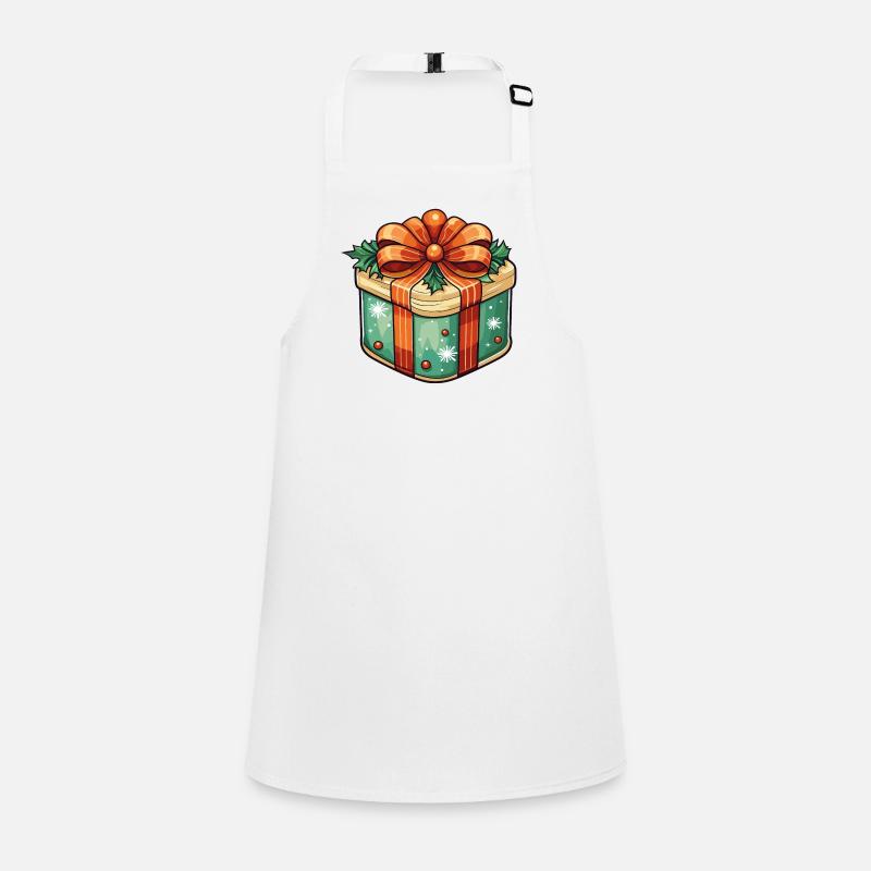 Gift in green with red bows Children's Apron