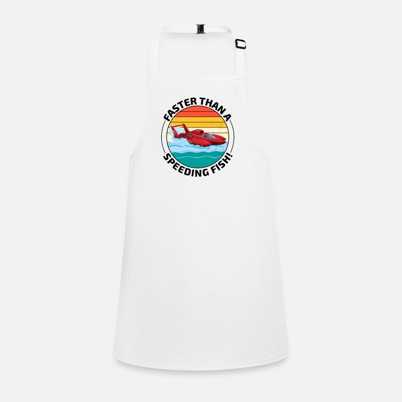 Hydroplane boat Humor: Faster than a Speeding Fish Children's Apron