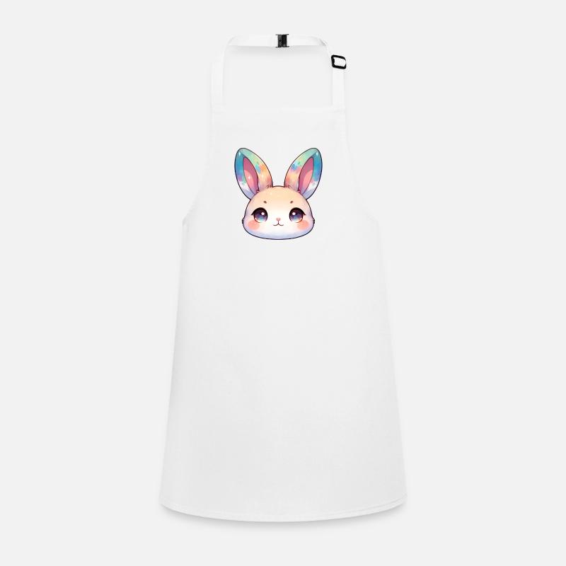 Visage mignon de lapin chibi avec des oreilles de couleur humide Tablier Enfant