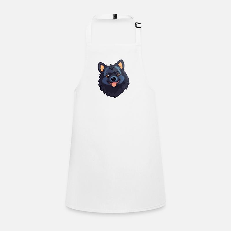 Schipperke chien race aquarelle dessin animé kawaii cli Tablier Enfant