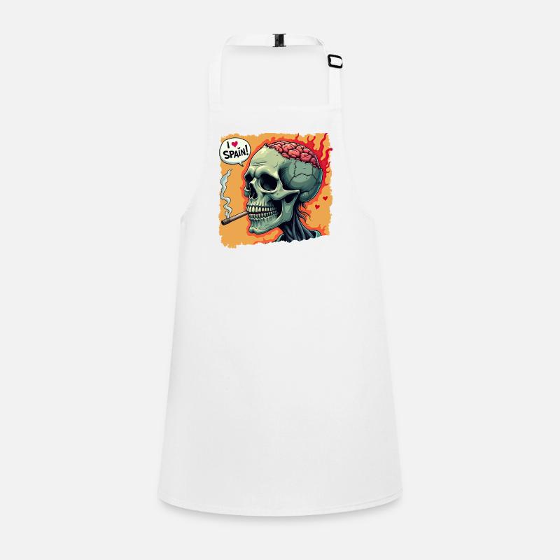 Crâne de zombie – I Love Spain Design Tablier Enfant