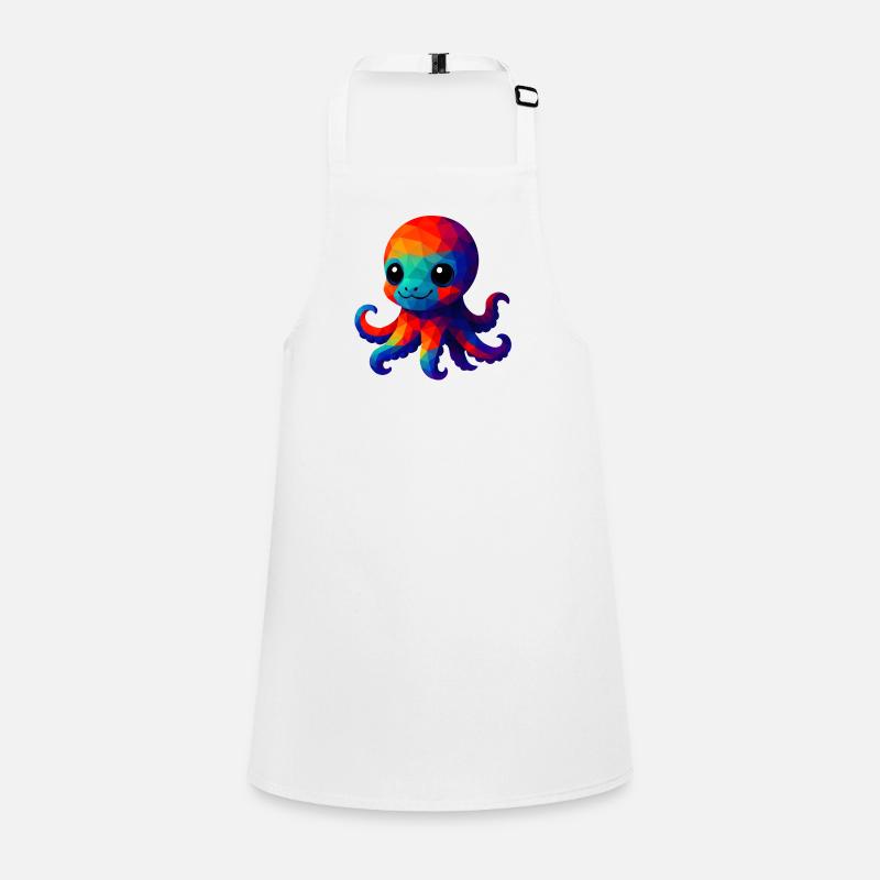 WPAP Polygon Kawaii Style Squid Children's Apron