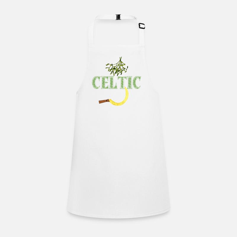 celtic lettering with mistletoe and sickles Children's Apron