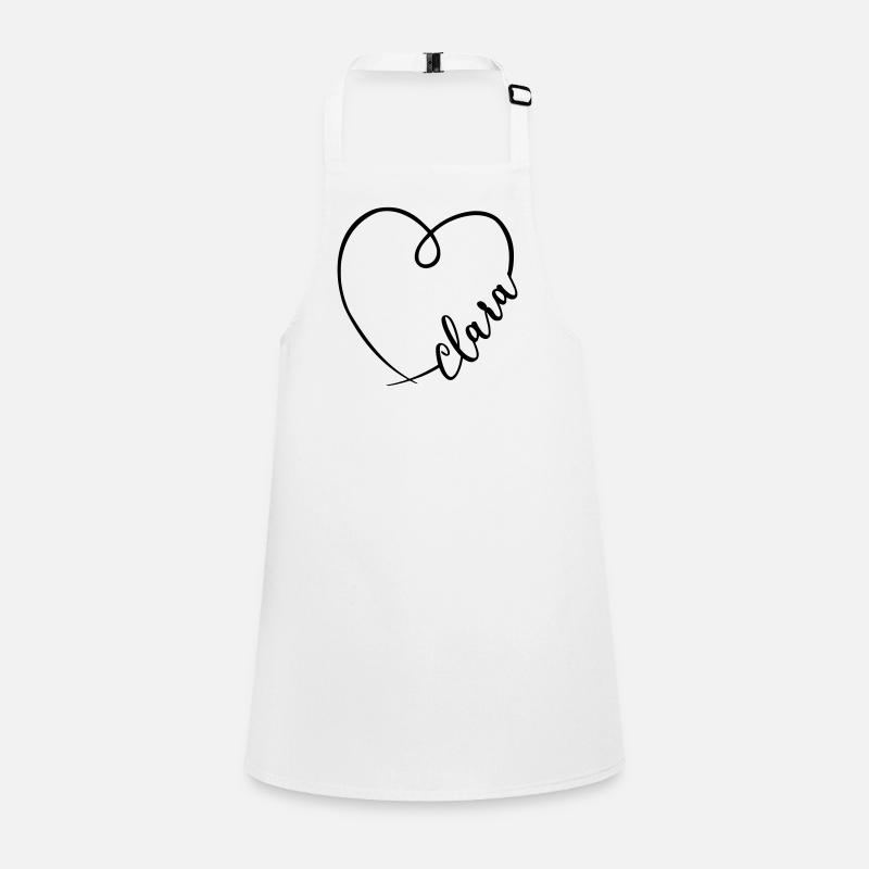 Clara Nom Calligraphie Coeur Tablier Enfant