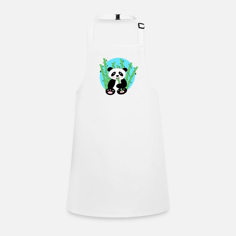 Panda and bamboo - Children's Apron - white