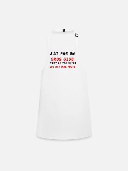 J'ai pas un gros bide - Tablier Enfant - blanc - Devant