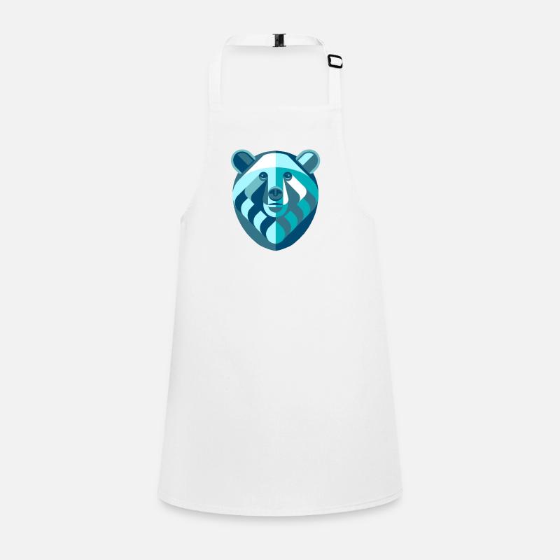 Bear abstract blue white Children's Apron