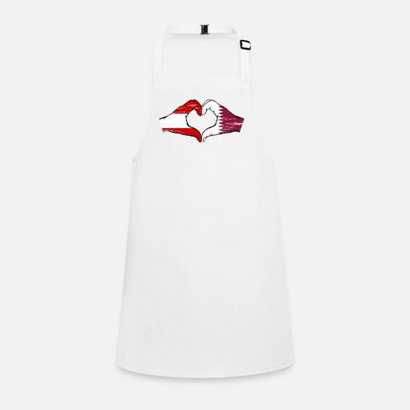 Autriche Qatar drapeau mains forme coeur utilisé Tablier Enfant