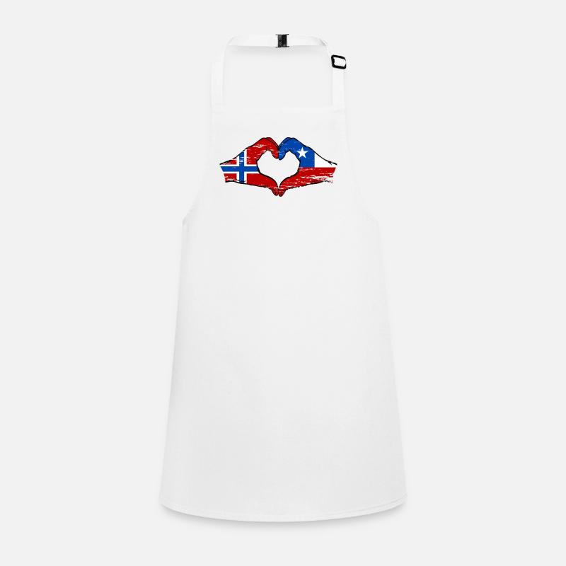 Norvège Chili drapeau mains forme de coeur utilisé Tablier Enfant
