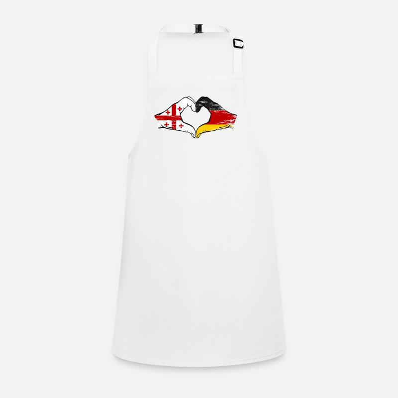 Georgia Germany Flag Hands Heart Shape use Children's Apron