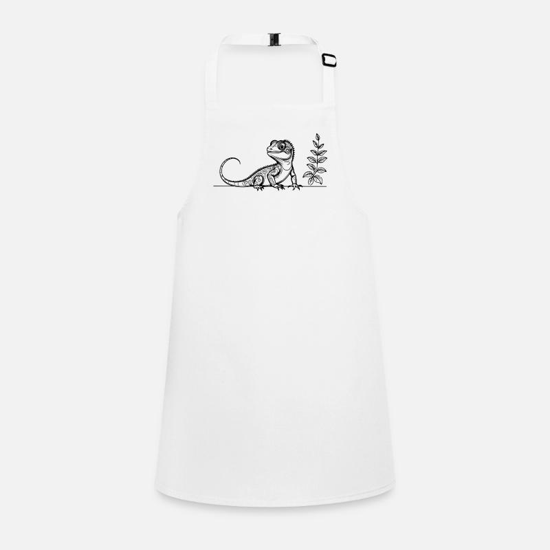Eidechsen Line Art – Welt-Eidechsen-Tag Design Schürze für Kinder